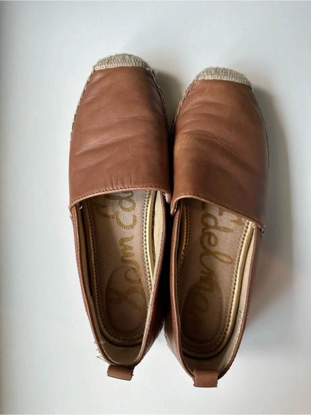 Sam Edelman Brown Leather Slip-On Espadrilles